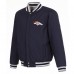 Куртка на кнопках Denver Broncos JH Design Gray/Navy Reversible Fleece