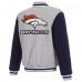 Куртка на кнопках Denver Broncos JH Design Gray/Navy Reversible Fleece