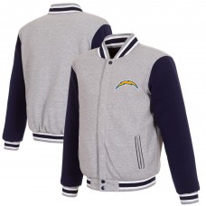 Двусторонняя куртка Los Angeles Chargers JH Design Reversible Fleece Full-Snap - Gray/Navy