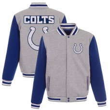 Куртка на кнопках Indianapolis Colts JH Design Reversible Fleece - Gray/Royal