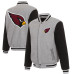 Куртка Arizona Cardinals JH Design Gray/Black Reversible Fleece Full-Snap