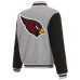 Куртка Arizona Cardinals JH Design Gray/Black Reversible Fleece Full-Snap