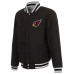 Куртка Arizona Cardinals JH Design Gray/Black Reversible Fleece Full-Snap