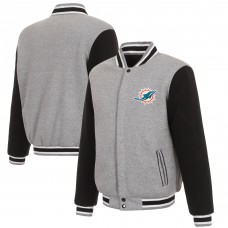Двусторонняя куртка Miami Dolphins JH Design Reversible Fleece Full-Snap - Gray/Black