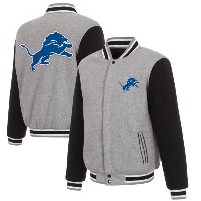 Двусторонняя куртка Detroit Lions JH Design Reversible Fleece Full-Snap - Gray/Black