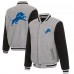 Двусторонняя куртка Detroit Lions JH Design Reversible Fleece Full-Snap - Gray/Black Двусторонняя куртка Detroit Lions JH Design Reversible Fleece Full-Snap - Gray/Black