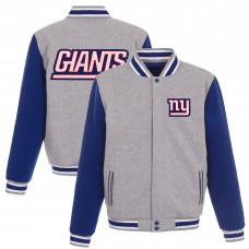 Двусторонняя куртка New York Giants JH Design Reversible Fleece Full-Snap - Gray/Royal