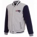 Двусторонняя куртка New England Patriots JH Design Reversible Fleece Full-Snap - Gray/Navy
