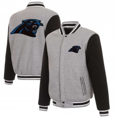Куртка флисовая двусторонняя Carolina Panthers JH Design - Gray/Black