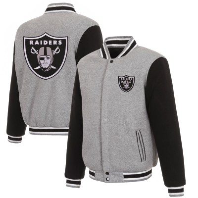 Двусторонняя куртка Las Vegas Raiders JH Design Reversible Fleece Full-Snap - Gray/Black