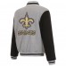 Двусторонняя куртка New Orleans Saints JH Design Reversible Fleece Full-Snap - Gray/Black