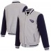 Двусторонняя куртка Tennessee Titans JH Design Reversible Fleece Full-Snap - Gray/Navy Двусторонняя куртка Tennessee Titans JH Design Reversible Fleece Full-Snap - Gray/Navy