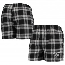 Las Vegas Raiders Concepts Sport Takeaway Flannel Boxers - Black/Silver