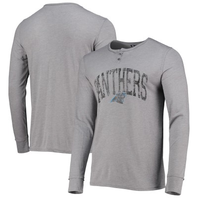 Carolina Panthers Concepts Sport Gray Takeaway Henley Long Sleeve Top