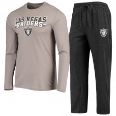 Футболка с длинным рукавом Las Vegas Raiders Concepts Sport - Black/Silver