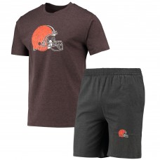 Домашние футболка и шорты Cleveland Browns Concepts Sport Meter - Charcoal/Brown