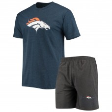 Denver Broncos Concepts Sport Meter T-Shirt & Shorts Sleep Set - Navy/Charcoal