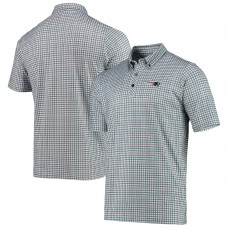 New England Patriots Antigua Gray/Navy Deliver Button-Down Polo New England Patriots Antigua Gray/Navy Deliver Button-Down Polo
