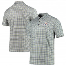 Pittsburgh Steelers Antigua Gray/Black Deliver Button-Down Polo