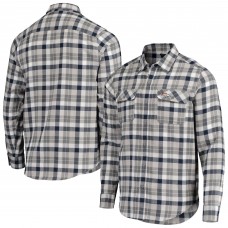 Denver Broncos Antigua Ease Flannel Long Sleeve Button-Up Shirt - Navy/Gray