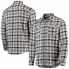Pittsburgh Steelers Antigua Ease Flannel Long Sleeve Button-Up Shirt - Black/Gray