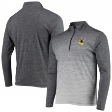 Pittsburgh Steelers Antigua Black/Heathered Gray Throwback Cycle Quarter-Zip Jacket