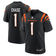 Джерси Cincinnati Bengals Ja'Marr Chase Nike Black Game Джерси Cincinnati Bengals Ja'Marr Chase Nike Black Game