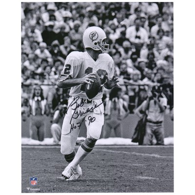 Miami Dolphins Bob Griese Fanatics Authentic Autographed 16 x 20 Black & White Passing Photograph with HOF 90 Inscription