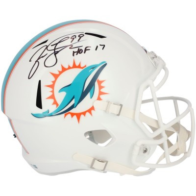 Autographed Miami Dolphins Jason Taylor Fanatics Authentic Riddell Speed Replica Helmet with HOF 17 Inscription