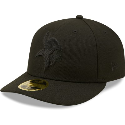 Бейсболка Minnesota Vikings New Era Black Black on Black Low Profile 59FIFTY II