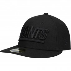 Бейсболка New York Giants New Era Black Historic Logo Black on Black Low Profile 59FIFTY II