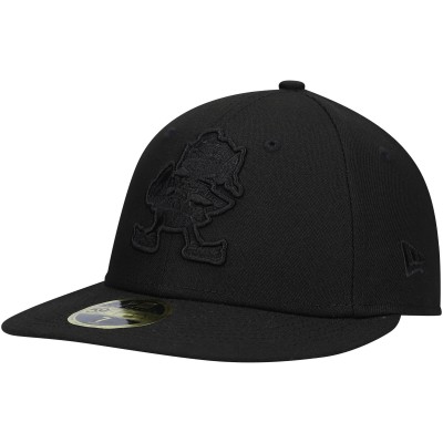 Бейсболка Cleveland Browns New Era Black Historic Logo Black on Black Low Profile 59FIFTY II