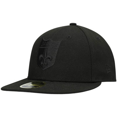 Бейсболка New Orleans Saints New Era Black Historic Logo Black on Black Low Profile 59FIFTY II