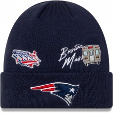 Вязанная шапка New England Patriots New Era Super Bowl XXXVI City Transit - Navy