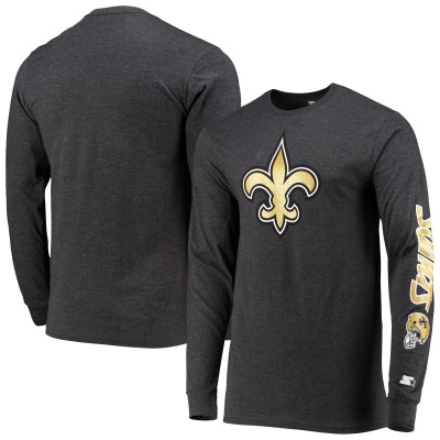 Футболка с длинным рукавом New Orleans Saints Starter Halftime - Heathered Charcoal