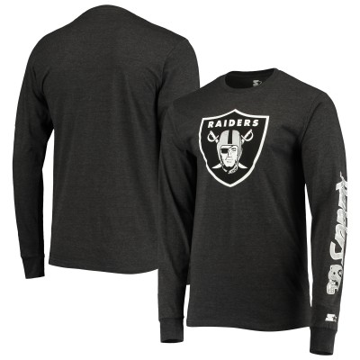 Футболка с длинным рукавом Las Vegas Raiders Starter Halftime - Heathered Black