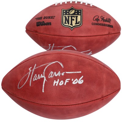 Autographed New York Giants Harry Carson Fanatics Authentic Wilson Duke Pro Football with HOF 06 Inscription