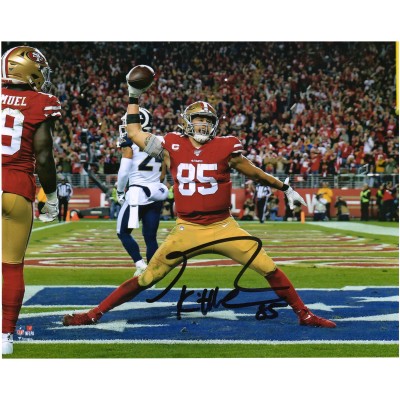 Autographed San Francisco 49ers George Kittle Fanatics Authentic 8 x 10 Touchdown Spike Photograph