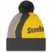 Шапка с помпоном Pittsburgh Steelers New Era Logo Whiz - Graphite
