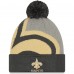 Шапка с помпоном New Orleans Saints New Era Graphite Logo Whiz Redux Cuffed Knit