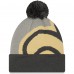 Шапка с помпоном New Orleans Saints New Era Graphite Logo Whiz Redux Cuffed Knit