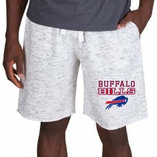 Buffalo Bills Concepts Sport Alley Fleece Shorts - White/Charcoal