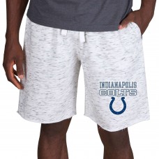 Indianapolis Colts Concepts Sport Alley Fleece Shorts - White/Charcoal