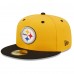 Бейсболка Pittsburgh Steelers New Era Gold/Black Flipside 2Tone 59FIFTY