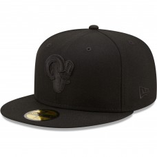 Бейсболка Los Angeles Rams New Era Team Black on Black Alternate Logo 59FIFTY