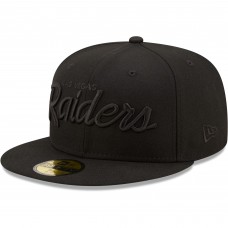 Бейсболка Las Vegas Raiders New Era Black on Black Alternate Logo 59FIFTY