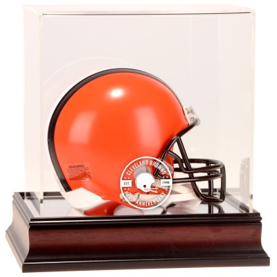 Cleveland Browns Fanatics Authentic Mahogany 75th Anniversary Season Logo Mini Helmet Display Case