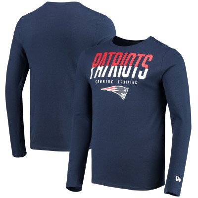 Футболка с длинным рукавом New England Patriots New Era Combine Authentic Split Line - Navy