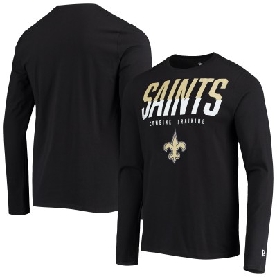 Футболка с длинным рукавом New Orleans Saints New Era Combine Authentic Split Line - Black