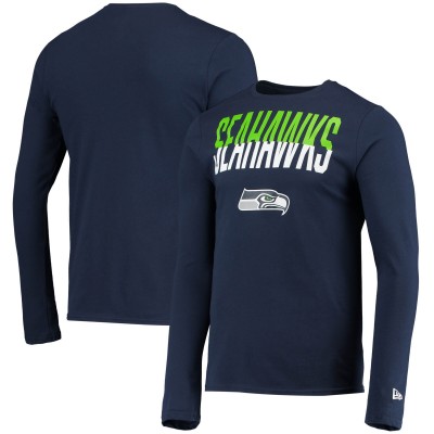 Футболка с длинным рукавом Seattle Seahawks New Era Combine Authentic Split Line - College Navy